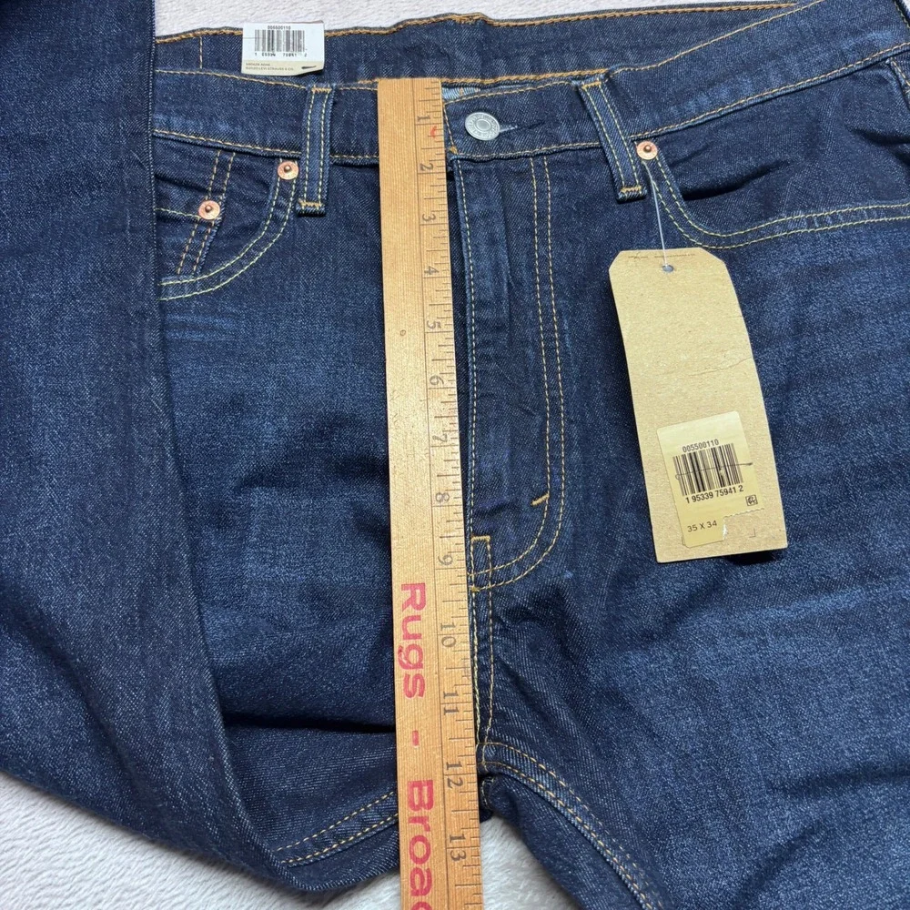 NWT Levis 550 Relaxed Fit Tapered Leg Jeans Mens 35x34 Dark Wash Stretch Denim